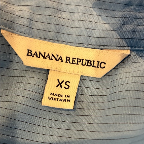 Banana Republic Light Blue Pinstripe Shirt, Size XS - Picture 2 of 10